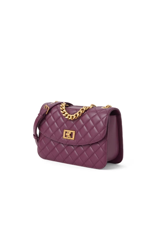 Charles Keith Chain Shoulder Bag Diamond Bag Purple